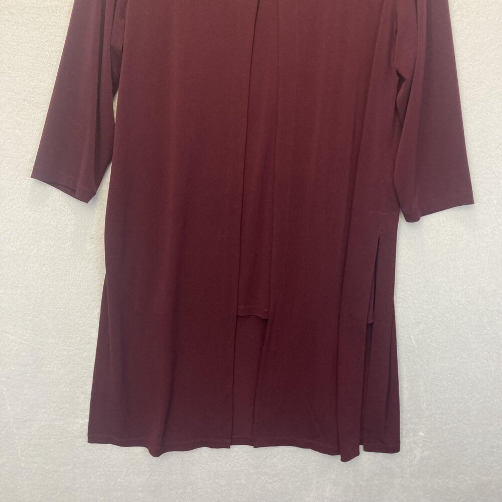 Susan Graver Layered Long-Line Tunic Top Womens Large Slinky 3/4 Sleeve Stretch - Picture 6 of 16